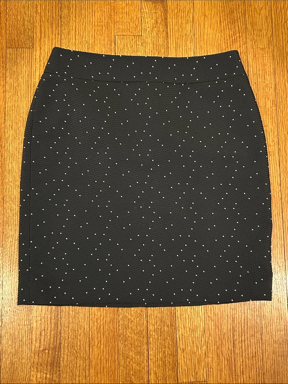 Ann Taylor Black Skirt with White Polka Dots Size 8